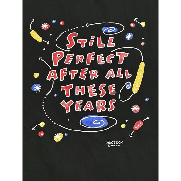 Vintage 90s Love Quote‎ Still Perfect After All These Years T Shirt Sz XL Black - Picture 2 of 4